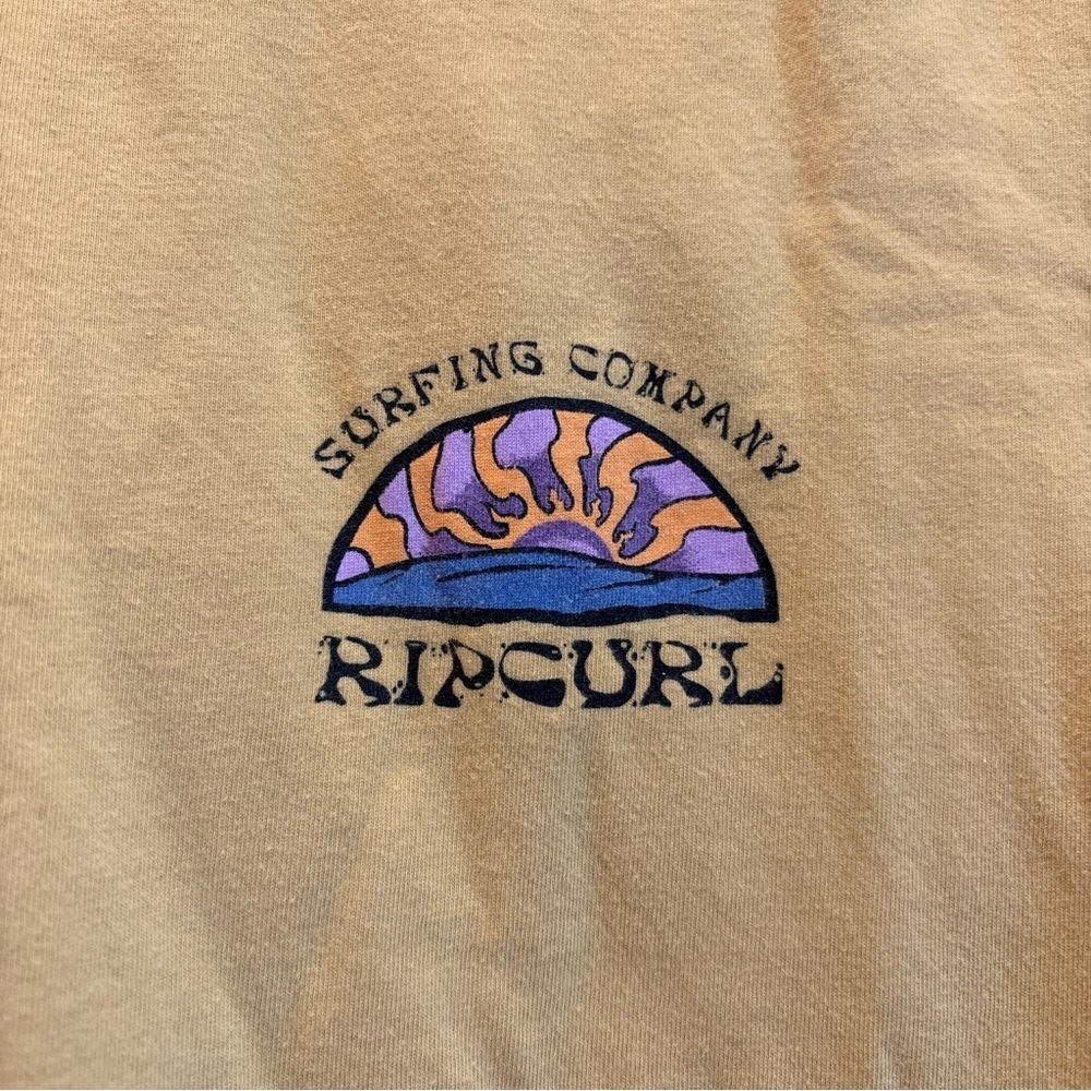 Yellow Ripcurl Standard Fit Short Sleeve T-Shirt - Size Small - Picture 2 of 4